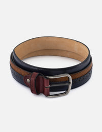 Cinturón en piel napa multicolor para hombre