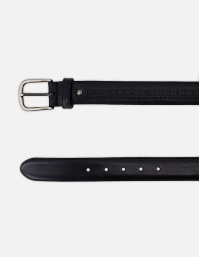 Cinturón en piel napa color negro para hombre