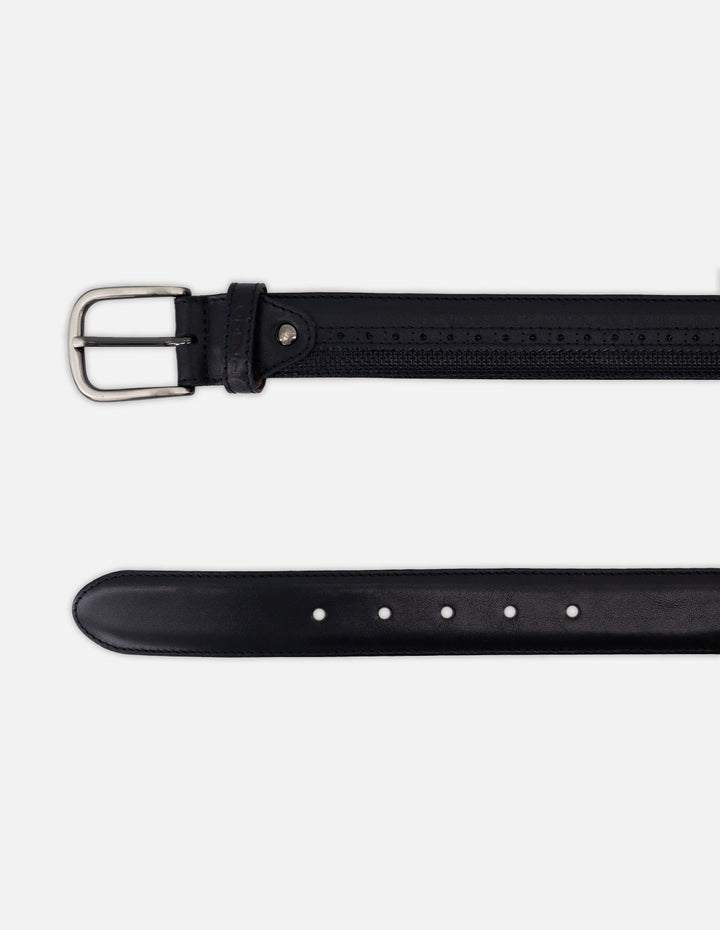 Cinturón en piel napa color negro para hombre