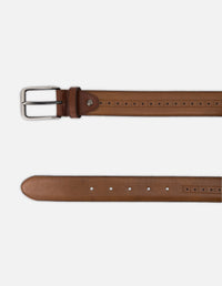 Cinturón en piel napa color cuero para hombre