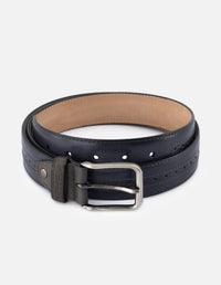 Cinturón en piel napa color gris para hombre