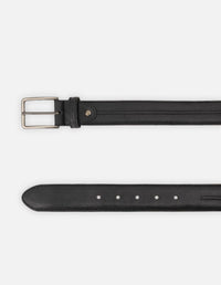 Cinturón en piel napa color negro para hombre