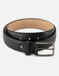 Cinturón en piel napa color negro para hombre