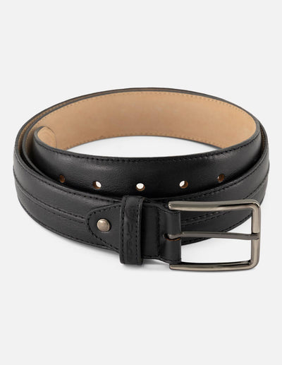 Cinturón en piel napa color negro para hombre