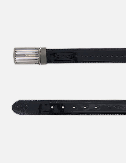 Cinturón en piel charol color negro para hombre