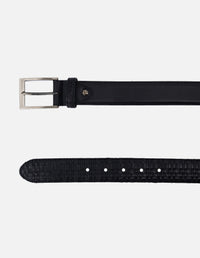 Cinturón en piel napa color negro para hombre