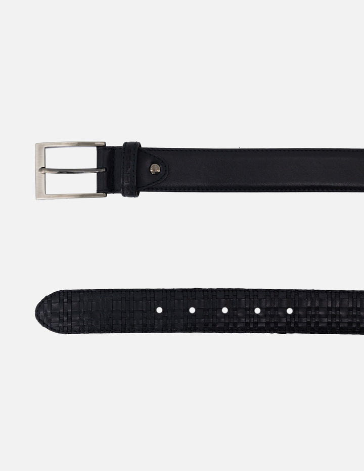 Cinturón en piel napa color negro para hombre