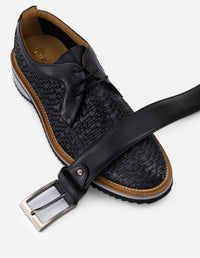 Cinturón en piel napa color negro para hombre