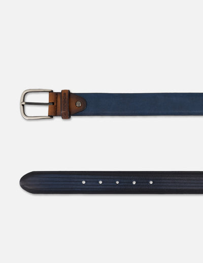 Cinturón color azul en piel para hombre