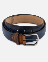 Cinturón color azul en piel para hombre