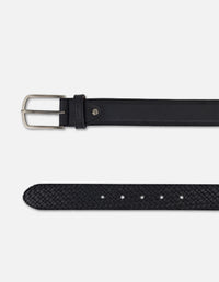 Cinturón color negro en piel picada para hombre