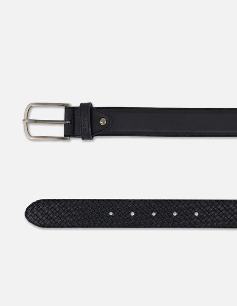 Cinturón color negro en piel picada para hombre