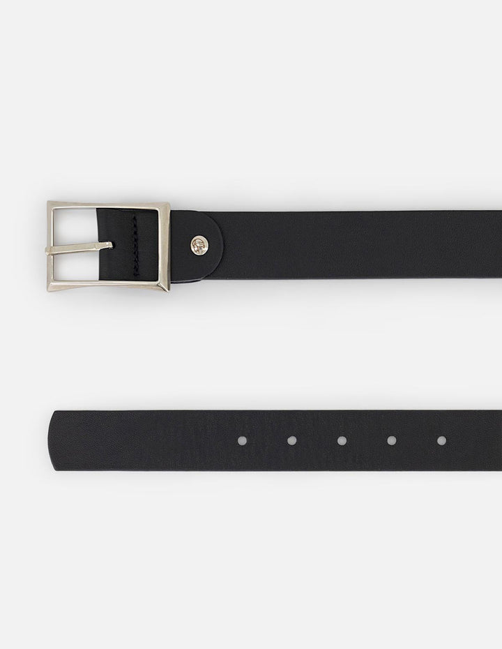Cinturón reversible en piel para mujer bicolor blanco y negro