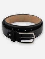 Cinturón negro en piel para hombre con combinación de napa y ante