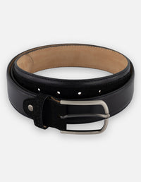 Cinturón negro en piel para hombre con combinación de napa y ante