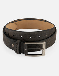 Cinturón gris ante para hombre con acabado deslavado