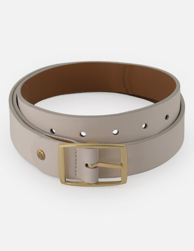 Cinturón cuero piel para mujer con hebilla oro