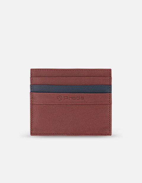 Tarjetero color Rojo para Hombre en piel napa