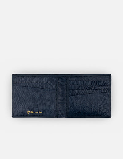 Cartera en piel napa color azul con interior tipo tejus para hombre