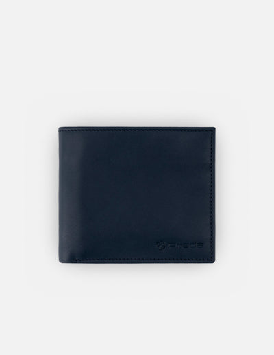 Cartera en piel napa color azul con interior tipo tejus para hombre