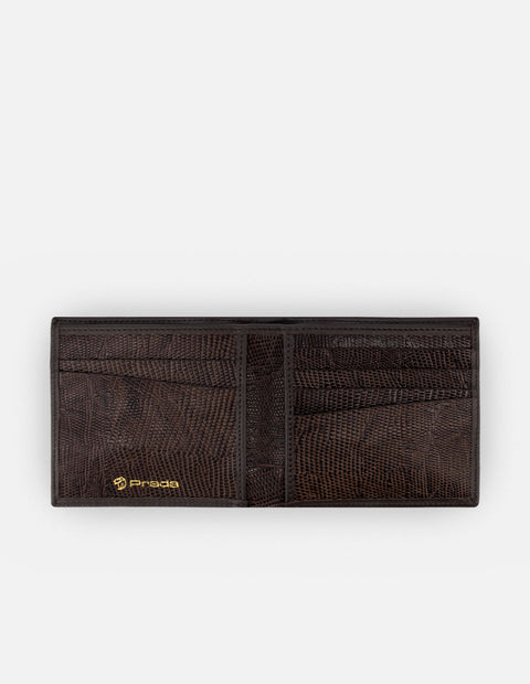 Cartera en piel napa color marron con interior tipo tejus para hombre