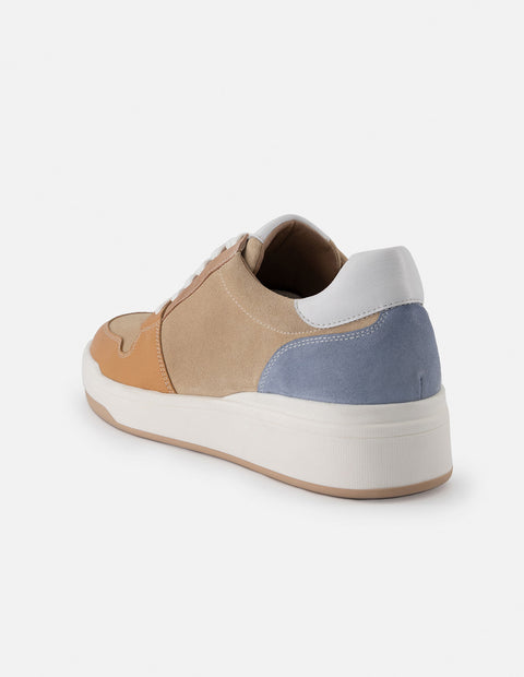 Tenis de piel multicolor para mujer