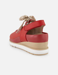 Sandalia roja en piel para mujer con plantilla intercambiable