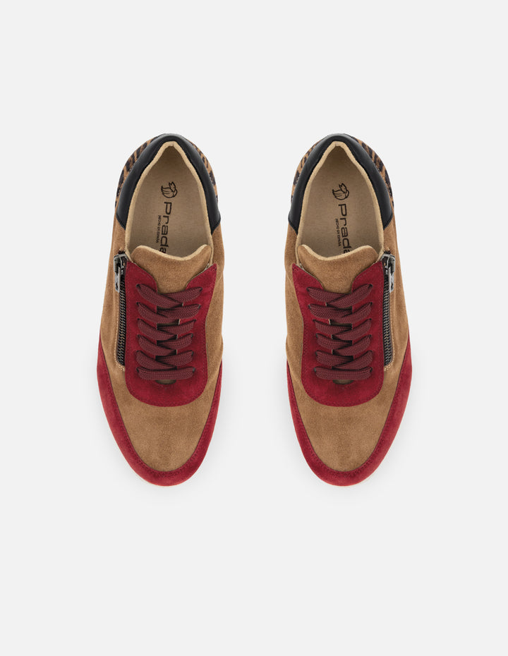 Tenis multicolor de ante para mujer con plantilla extraíble