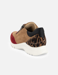 Tenis multicolor de ante para mujer con plantilla extraíble