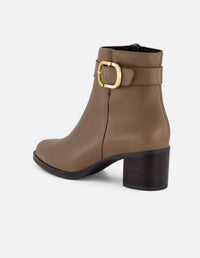 Botines beige piel para mujer con plantilla extraíble