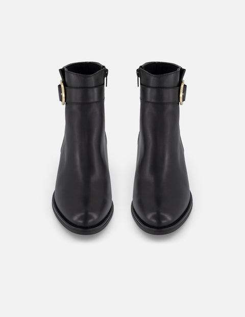 Botines negros piel para mujer con plantilla extraíble