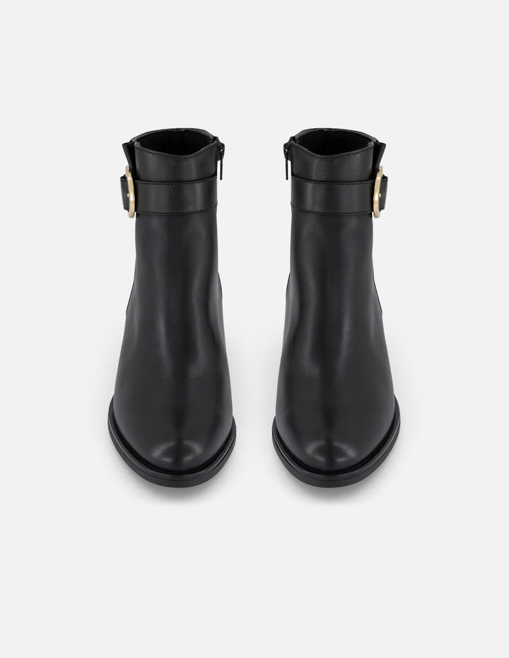 Botines negros piel para mujer con plantilla extraíble