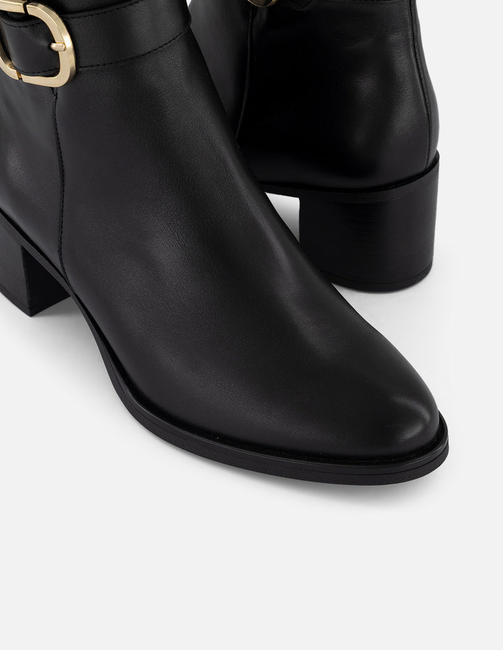 Botines negros piel para mujer con plantilla extraíble