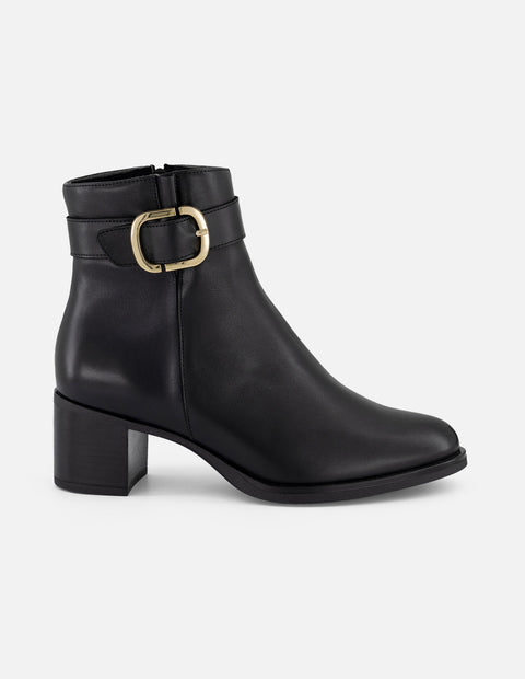 Botines negros piel para mujer con plantilla extraíble