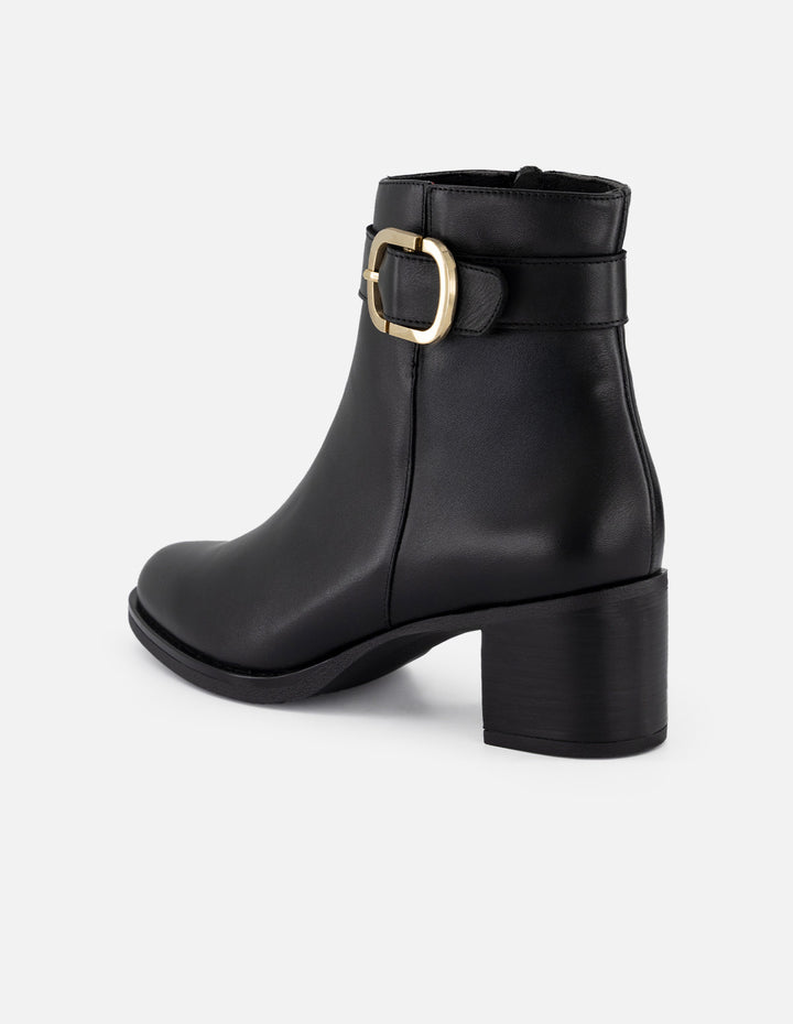 Botines negros piel para mujer con plantilla extraíble