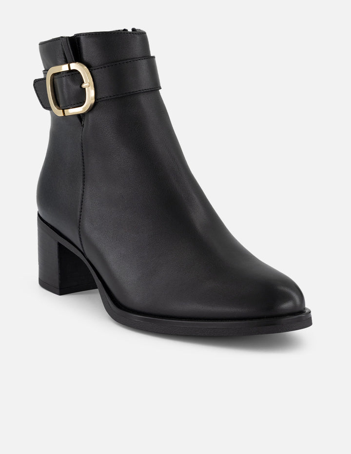 Botines negros piel para mujer con plantilla extraíble