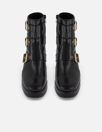 Botines negros piel para mujer con plantilla extraíble