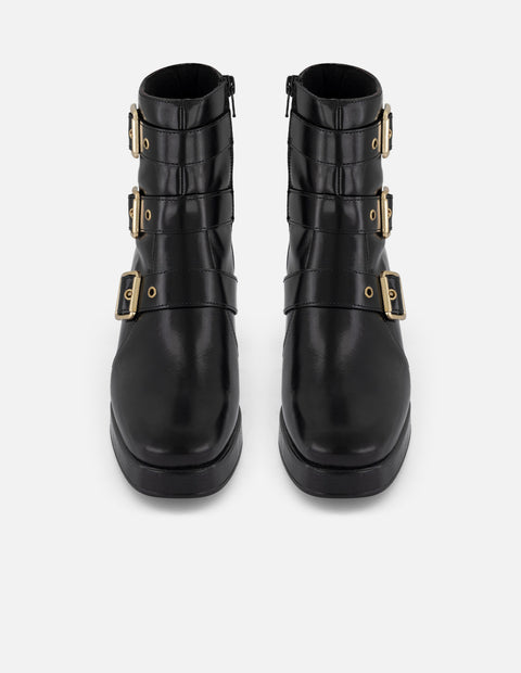 Botines negros piel para mujer con plantilla extraíble