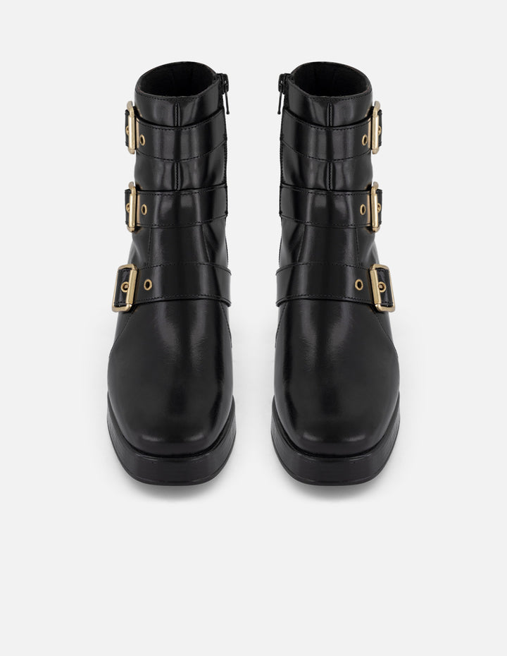 Botines negros piel para mujer con plantilla extraíble