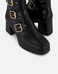 Botines negros piel para mujer con plantilla extraíble