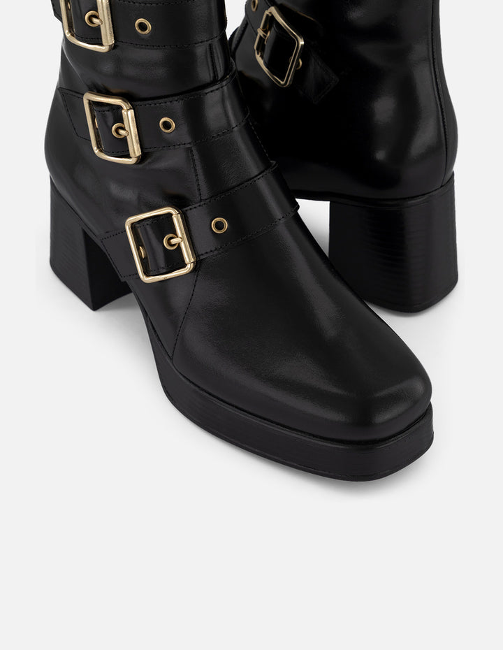 Botines negros piel para mujer con plantilla extraíble