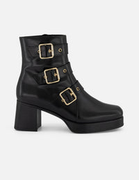 Botines negros piel para mujer con plantilla extraíble