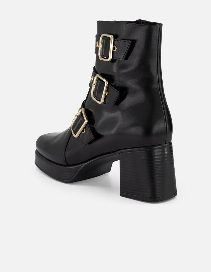 Botines negros piel para mujer con plantilla extraíble