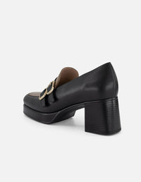 Mocasines bicolor piel para mujer con plantilla extraíble