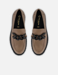 Mocasines beige piel para mujer con piel más suave