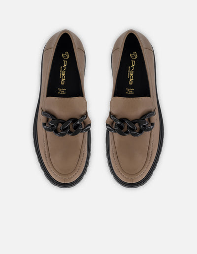 Mocasines beige piel para mujer con piel más suave
