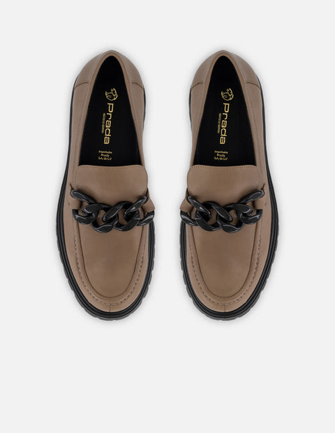 Mocasines beige piel para mujer con piel más suave