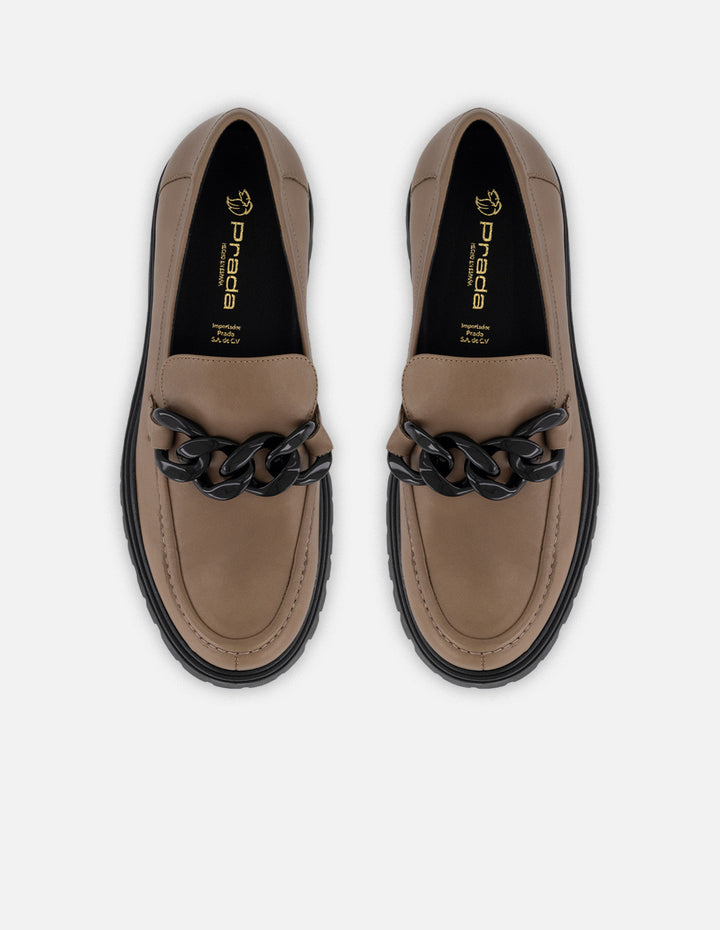 Mocasines beige piel para mujer con piel más suave