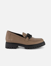 Mocasines beige piel para mujer con piel más suave