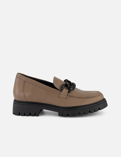Mocasines beige piel para mujer con piel más suave